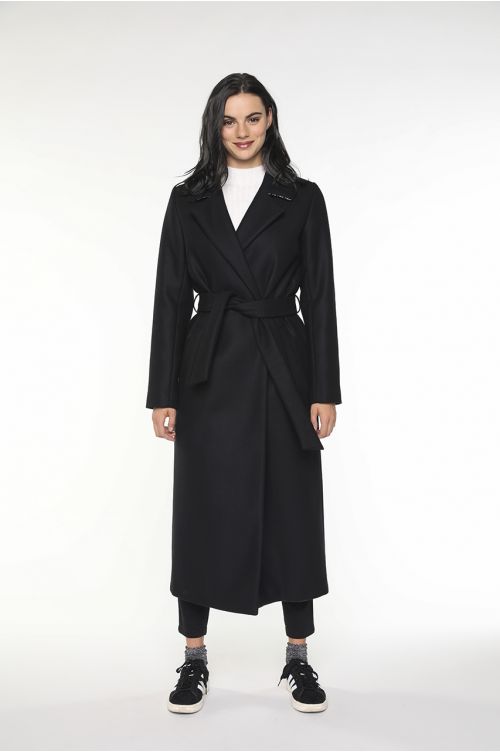manteau noir long femme